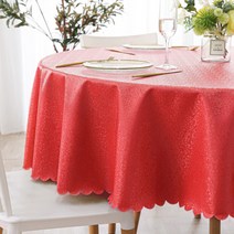 마켓감성 호텔 스타일 PVC 타원형 식탁보, 레드, 120cm