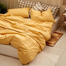 심플럭스 밀크 60수 고밀도순면 호텔 이불커버, 허니머스터드