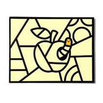 민화샵 팝아트 포일아트스티커, 사과, 20개