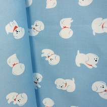 르우홈 패브릭 원단 흰둥이, 블루