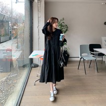 코므이 프릴 카라 롱 원피스 OPS5979K11