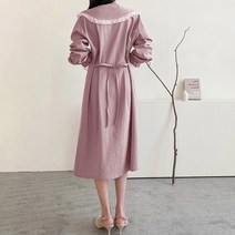 레이스 카라 끈 오피스 임산부 원피스 E403