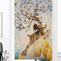 마켓에이 네이처 디어 일러스트 하프 커튼