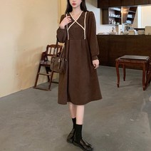여성용 오폴리노 브이넥 롱 원피스 CH-2212833
