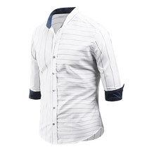 다꾸앙 남성용 시밀러 차이나 스트라이프 7부 셔츠 C06D14_st2107