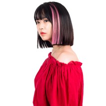 가발위드 스트레이트 컬러 포인트 피스 5p + 트윙클 붙임머리 세트, 밀크핑크(컬러피스), 랜덤발송(붙임머리), 1세트