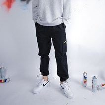 골드퍼센트 남성용 일자핏 밴딩 스트랩 자수 카고팬츠