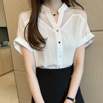 포플러앤씨 베니 헨리넥 블라우스