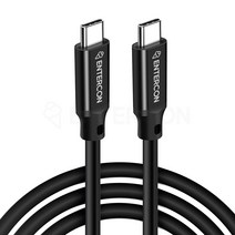 엔터콘 C타입-C타입 USB USB 3.2 Gen 2 x 2 PD 100W 5A 20Gbps 썬더볼트 4K 초고속 충전 케이블, 200cm, 블랙