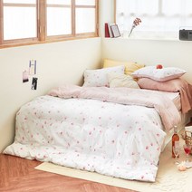 쁘리엘르 벚꽃엔딩 소프트화이바 차렵이불 세트