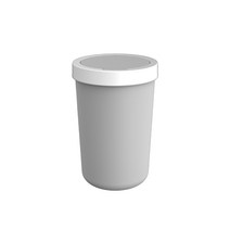 프라템 플랫 원터치 원형 휴지통 10L, 그레이, 1개