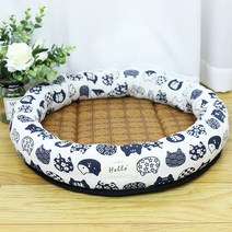 따니네 반려동물 원형 여름 돗자리 쿨방석 CYW015, 고양이 화이트