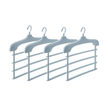 루덴스 옷장정리용 심플한 4단 바지 옷걸이 40.5 x 19.5 x 3 cm, 블루, 4개입