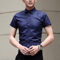 남성용 마켓A 슬림핏 고급 반팔 셔츠
