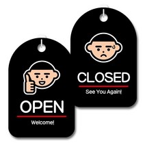 뭉키데코 안내 표지판 블랙 2종 세트, S7_003(OPEN, CLOSED), 1세트