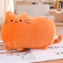 배곧데코 부드럽고 귀여운 고양이 등쿠션 허리쿠션, 브라운