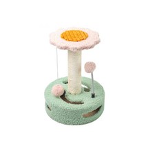 가또 고양이 해바라기 더블 볼 미니 캣타워, 그린, 1개