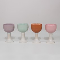 달소금 도자기 파스텔 손잡이 술잔 세트, 1세트, 술잔 4종