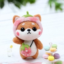 아트조이 DIY 양모펠트 키트, 1세트, 핑크딸기 시바