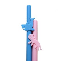 이크 실리콘 스트로우 2종 세트 ver1 상어 고양이 240mm, 1세트
