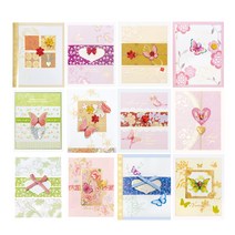 프롬앤투 꽃나비 미니 카드 12종 세트 FT5021, 혼합색상, 1세트