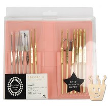 브랜드얀 튤립 클래식 모사용 코바늘 세트4 TCK-004 + 니팅링, 화이트(코바늘세트), 아찌(니팅링), 1세트