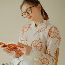 어몽 여성용 A FLOWER SEED V NECK KNIT