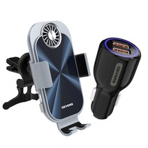 디버스 프리즘 스틸 쿨러 차량용 고속충전기, 혼합색상, DVS-PSQ360W-SET