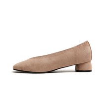 마크모크 여성용 에그 스웨이드 미들힐 3cm