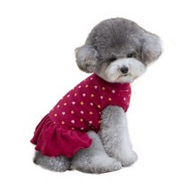 펫츠랜드 반려동물 하트시그널 원피스, 와인