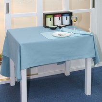 나산데코 면 테이블커버, 스카이블루, 8인용(240 x 140 cm)