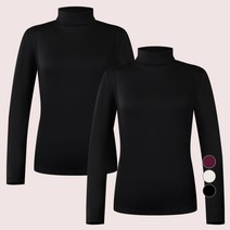 아르메데스 여성용 소프트 기모 터틀넥 티셔츠 2종 세트 AR-42