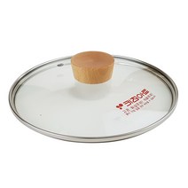 키친아트 프리미엄 우드 손잡이 유리커버 냄비뚜껑, 1개, 18cm