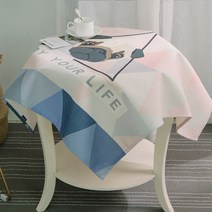블럭마트 린넨 라운드 테이블 식탁보, TYPE 3, 2인(85 x 85 cm)