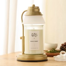 에인디 타이머 골드 캔들워머 + 소이캔들 세트 750g, 블랙체리