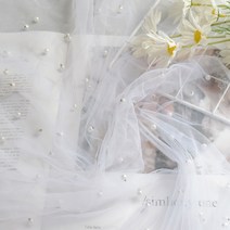 스토어91 촬영용 메쉬 투명 진주 데코 배경천 75 x 100 cm, 1개, 화이트