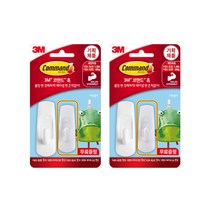 3M 코맨드 다용도 훅 소형+중형 2개, 혼합색상, 1세트