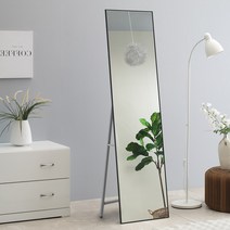 데코퍼니쳐 알루미늄 비산방지 거치형 전신거울 300 x 1600 mm, 블랙