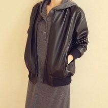 비나인 여성용 하일 레더 블루종