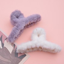 메르시밴드 여성용 밍크퍼 집게핀 2종 세트