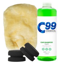 C99 왁스 어플리케이터 2p + 세차 양면 워시미트 + 카샴푸 1000ml 세트 CC-013, 1세트