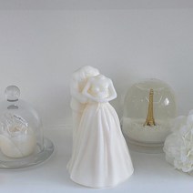 F5NATURE 오브제 웨딩캔들 신랑신부 선물세트, 화이트(피오니), 1세트