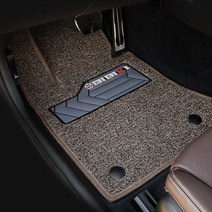 비비키 확장형 발판 코일카매트 1열 + 2열 세트, 기아 K8 (4륜) (2021년~), 브라운