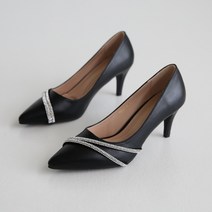 단골언니 여성용 피아프 보석 더블 스트랩 펌프스 힐 7cm