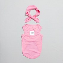 도기스타 강아지쿨조끼 + 여름 스카프 세트 대형견 중형견 소형견, 핑크