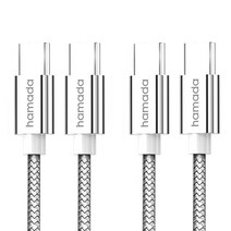 하마다 65W PD C to C 고속 충전 케이블 2p, 실버, 0.5m
