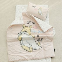 아망떼 디즈니 아동용 슬리핑 푸 낮잠이불 패드세트 솜포함, BABY PINK