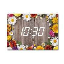 홈마인 LED 시계 캔버스 프린팅 액자 해바라기 A3, 16