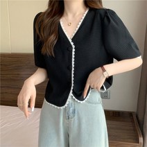 블랙101 여성용 베림 레이스 브이넥 반팔 자켓 CH-2316181