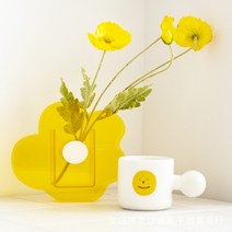 YOU&ME 북유럽 심플 인테리어 아크릴 화병, 플라워 옐로우